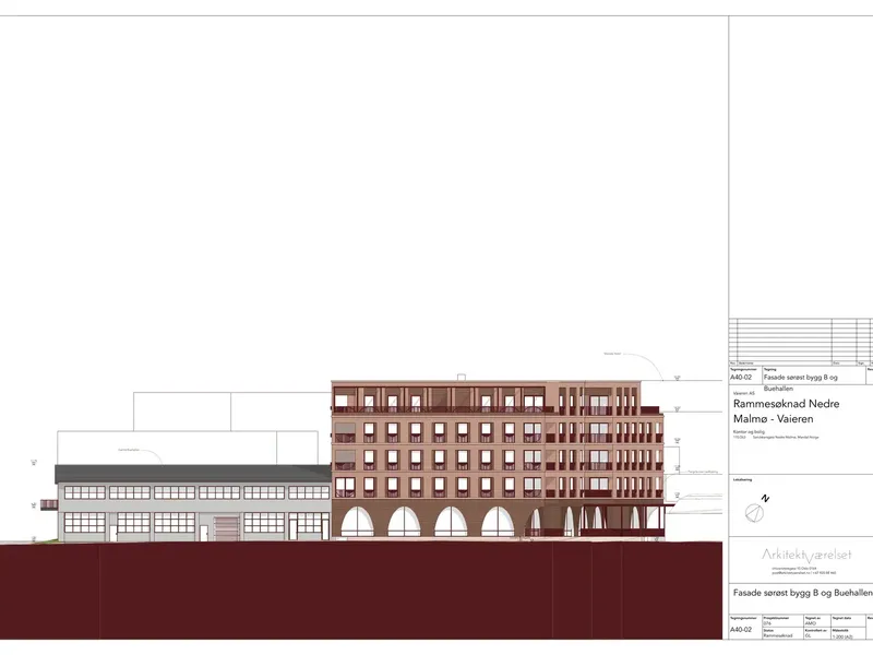 Fasade fra byggesøknad