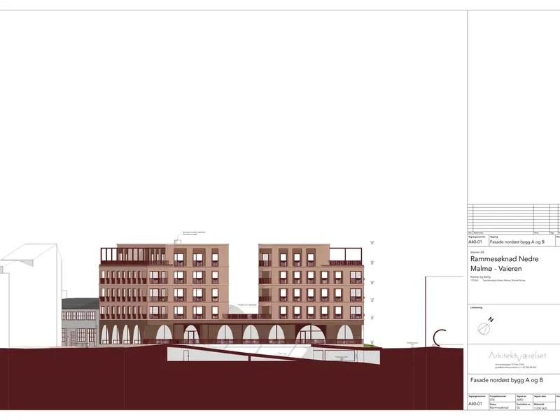 Fasade fra byggesøknad