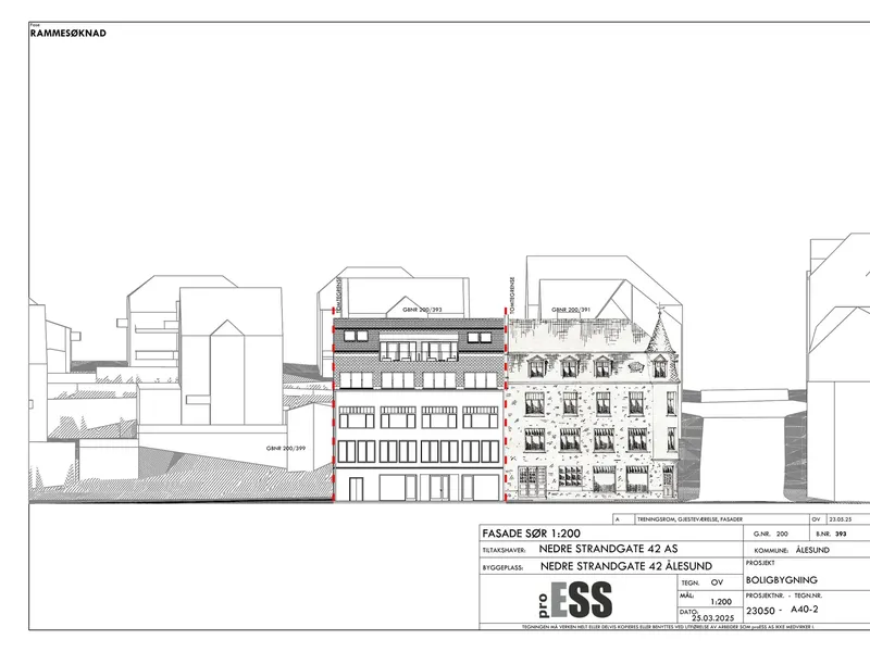 Fasade fra byggesøknad