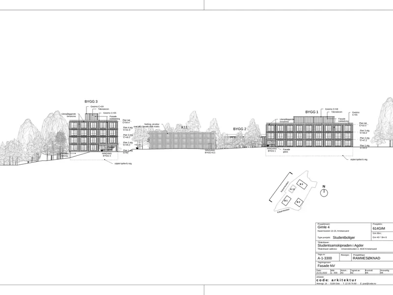 Fasade fra byggesøknad
