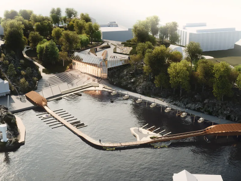 Vest-Agder-museets nye museumsbygg på Odderøya. Render: Helen&Hard