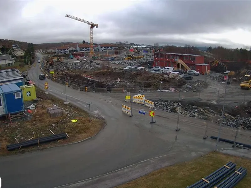 Bilde av byggeplassen 25. mars 2025 - Klikk for stort bilde