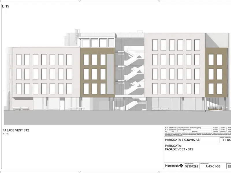 Fasade fra byggesøknad