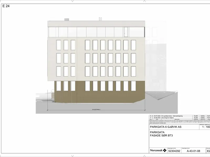 Fasade fra byggesøknad