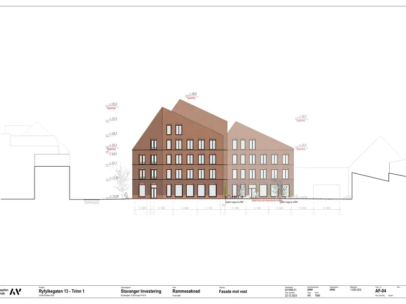 Fasade fra byggesøknad