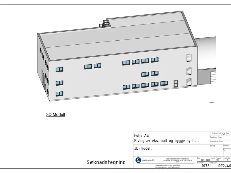Fasade fra byggesøknad
