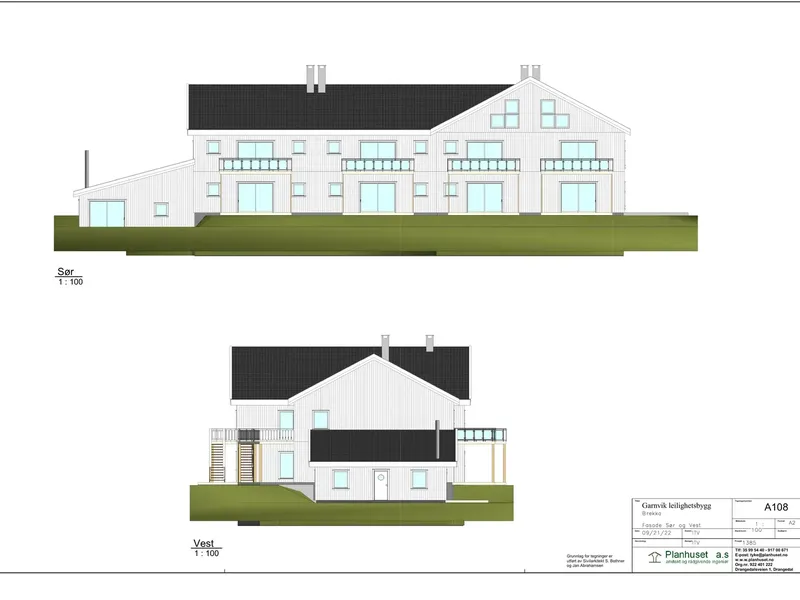 Fasade fra byggesøknad
