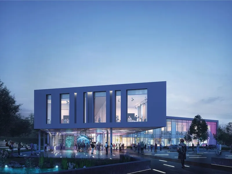 Nytt mediebygg ved Høgskulen i Volda. Illustrasjon: LINK arkitektur