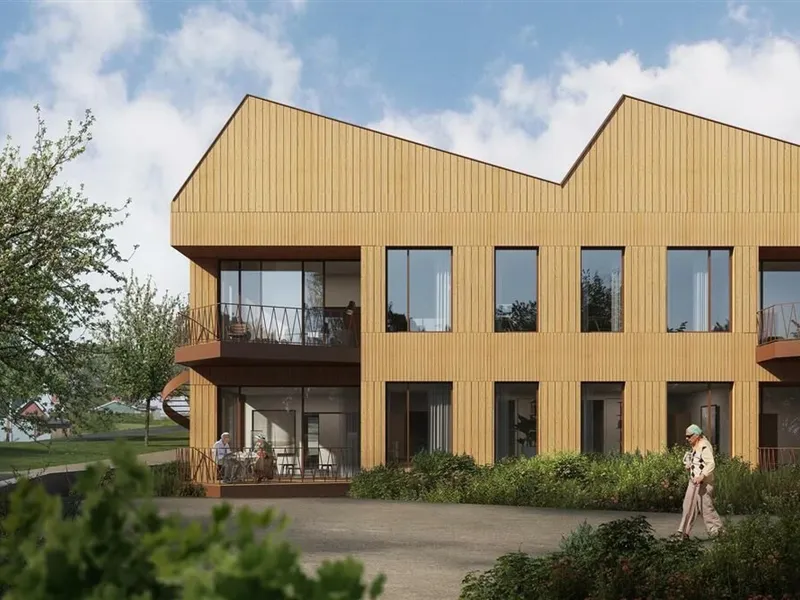 Syljuåsen bygger Vestre Totens nye omsorgssenter. Illustrasjon: Asas arkitektur.