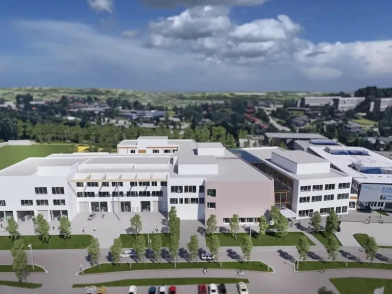 Rud videregående skole skal utvides med over 22.000 kvadratmeter. Nylig signerte Bravida rørkontrakten for prosjektet.. Illustrasjon: LINK Arkitektur