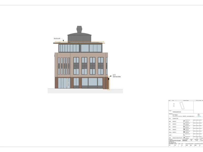 Fasade fra byggesøknad