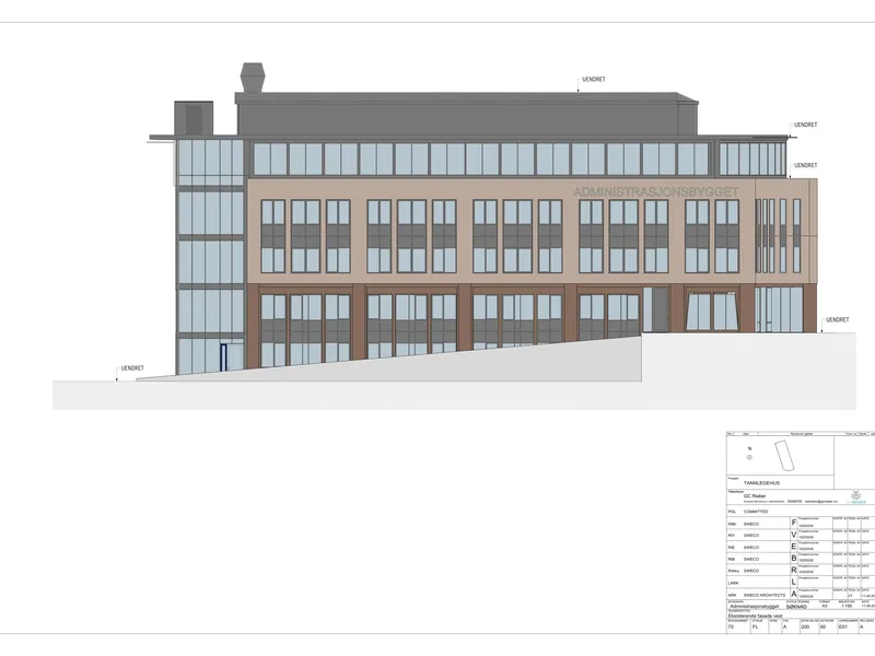 Fasade fra byggesøknad