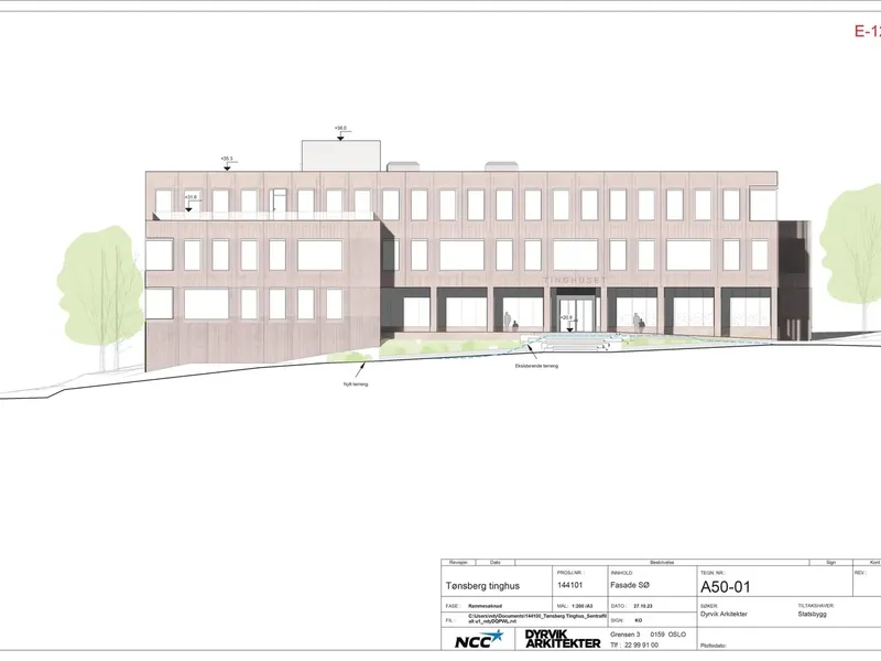 Fasade fra byggesøknad