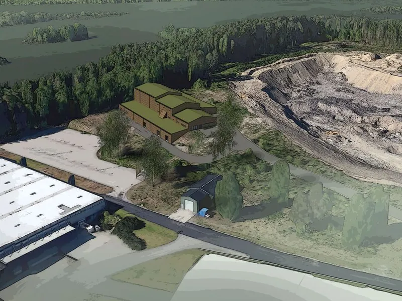 Evensen & Evensen har signert kontrakt på 120 millioner kroner for byggteknisk entrepreise for byggingen av nytt vannverk i Lillehammer. Illustrasjon: Sweco.