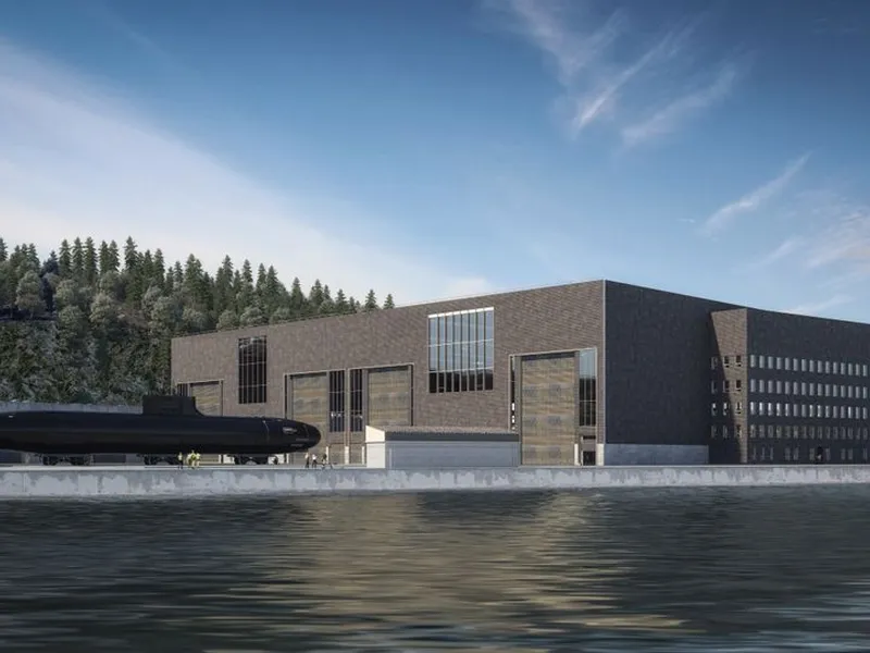 Nærbilde vedlikeholdsfasilitet ubåt