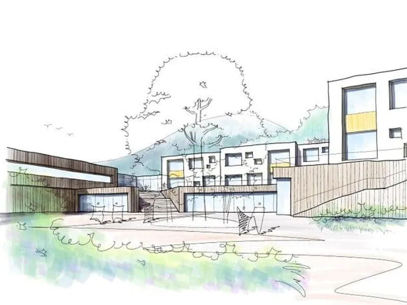 Illustrasjon som viser hvordan ny Hauger skole kan se ut