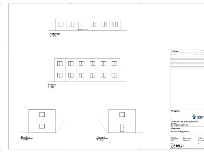 Fasade fra byggesøknad