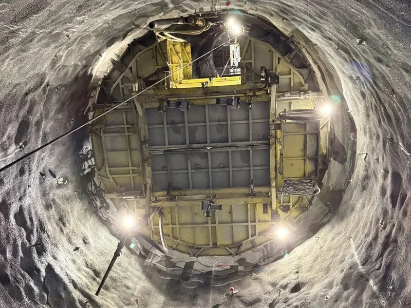 Boringen og sprengningen av ventilasjonssjaktene fra Kvitsøy og ned til Rogfast-tunnelene er i rute.. Foto: Statens vegvesen