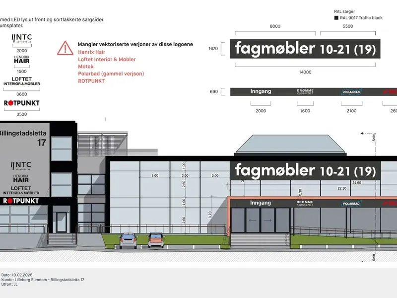 Fasade fra byggesøknad