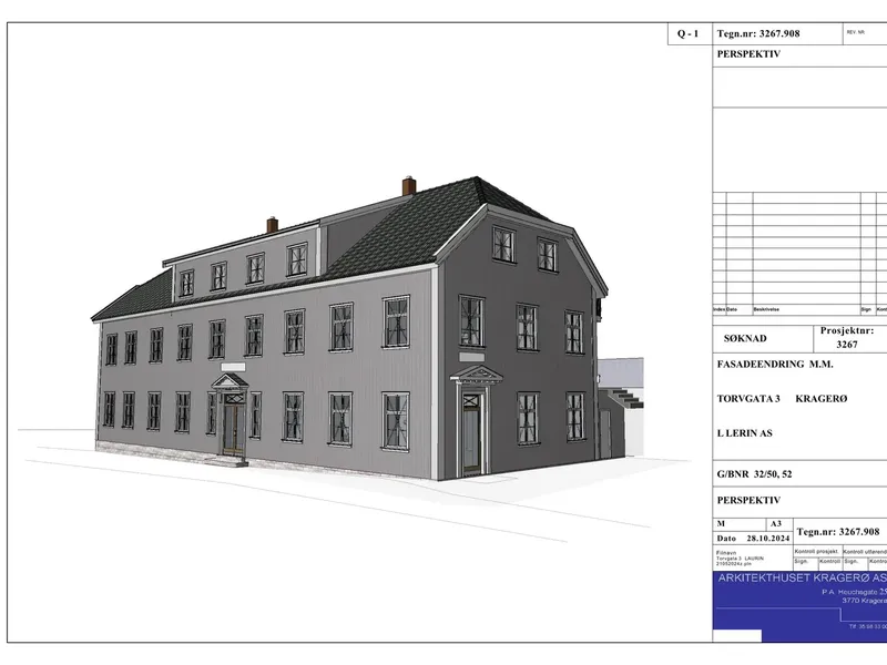 Perspektiv fra byggesøknad