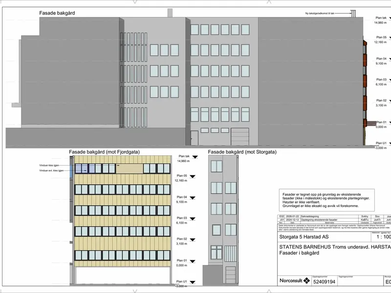 Fasade fra byggesøknad