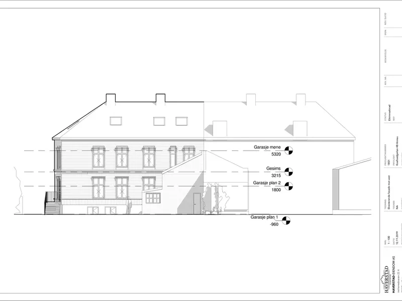 Fasade fra byggesøknad