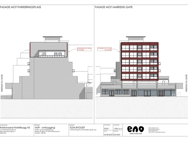 Fasade fra byggesøknad