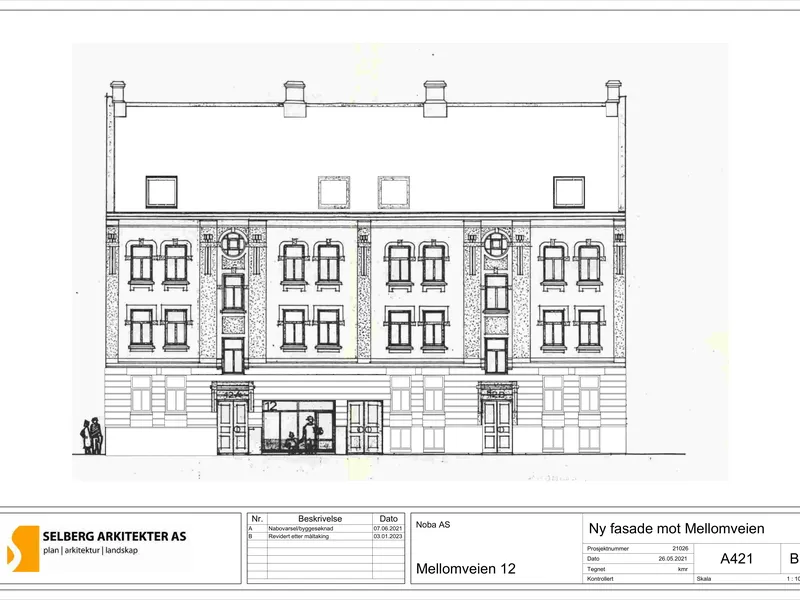 Fasade fra byggesøknad
