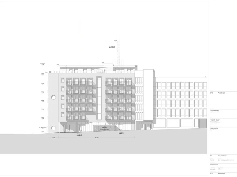 Fasade fra byggesøknad