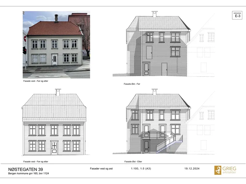 Fasade fra byggesøknad