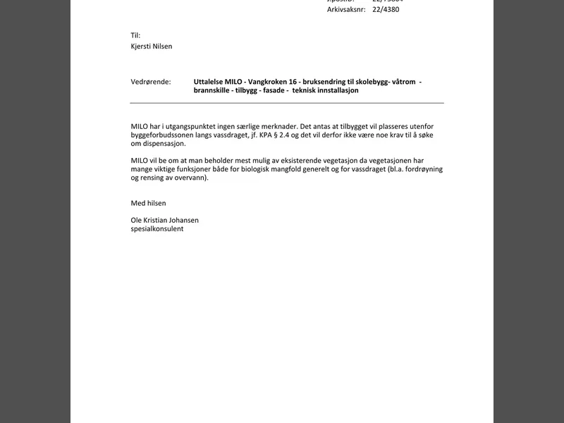 Fasade fra byggesøknad