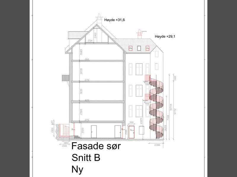 Fasade fra byggesøknad