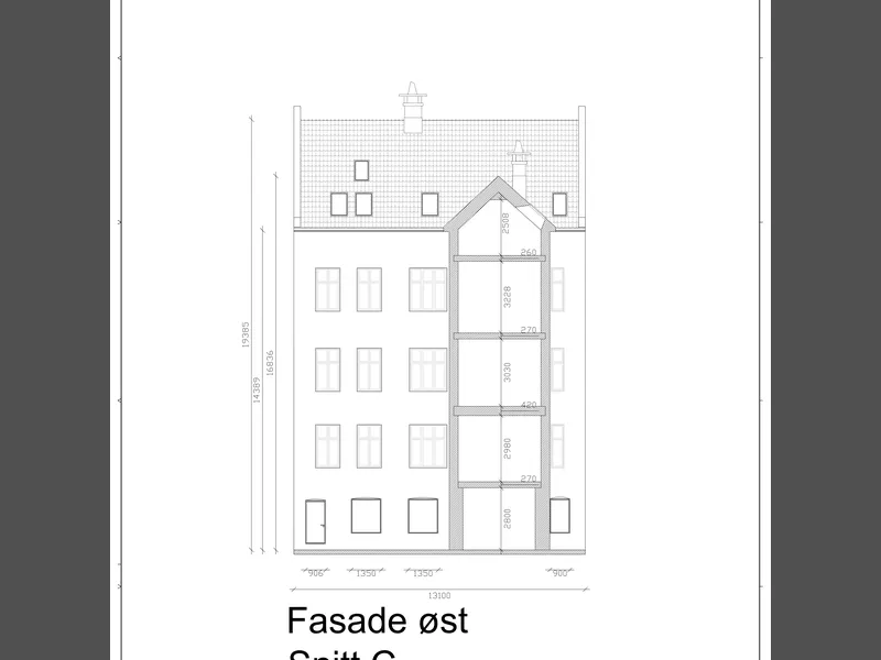 Fasade fra byggesøknad
