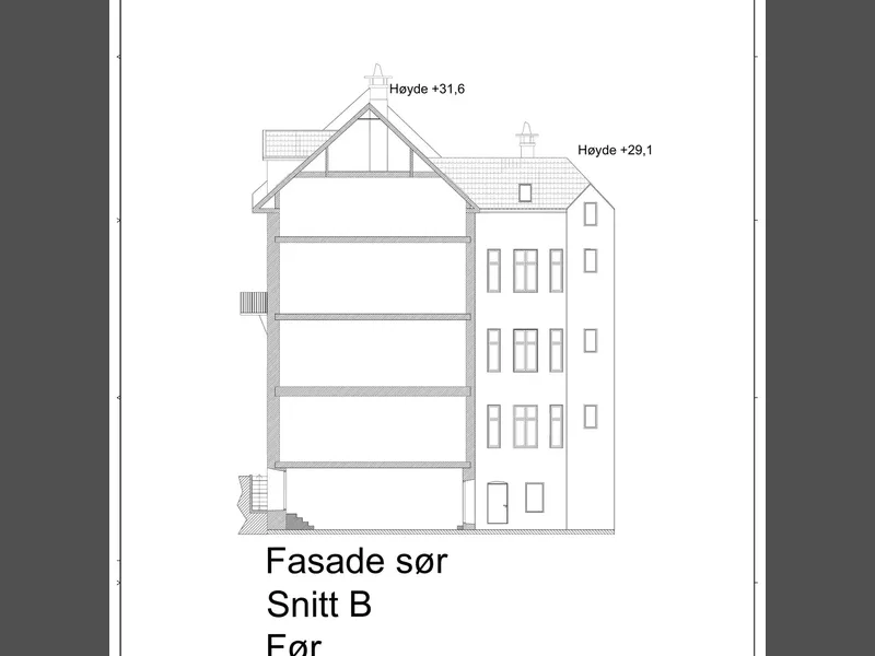 Fasade fra byggesøknad