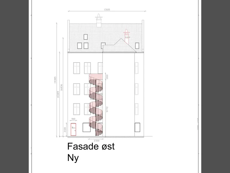 Fasade fra byggesøknad