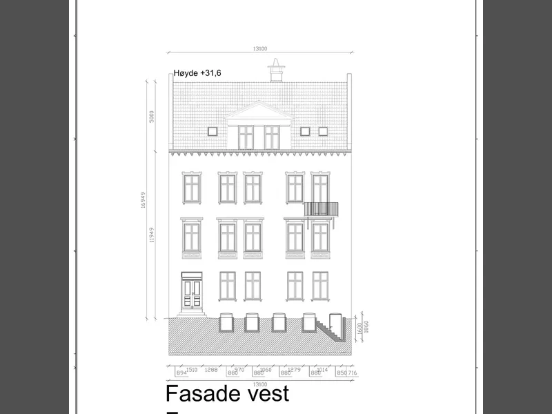 Fasade fra byggesøknad