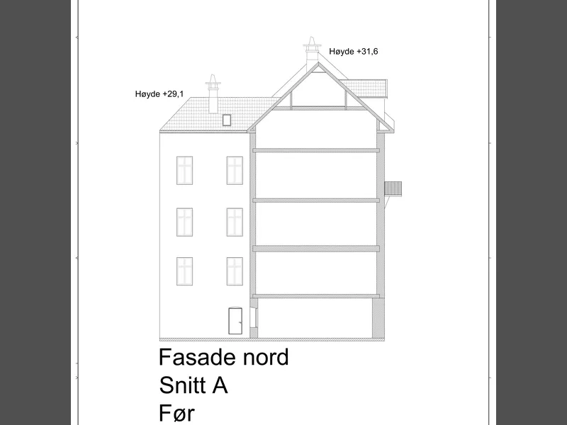 Fasade fra byggesøknad