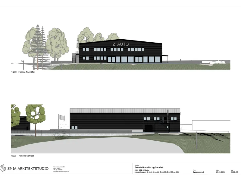 Fasade fra byggesøknad
