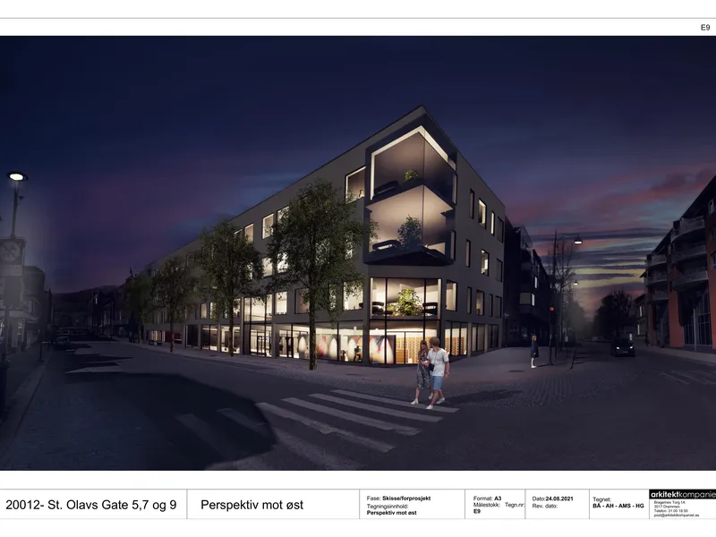 Perspektiv fra byggesøknad