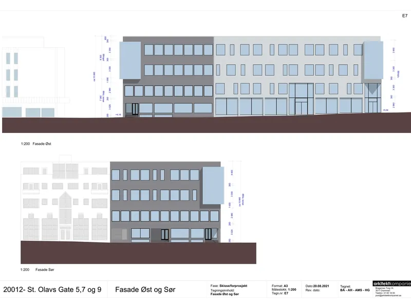 Fasade fra byggesøknad