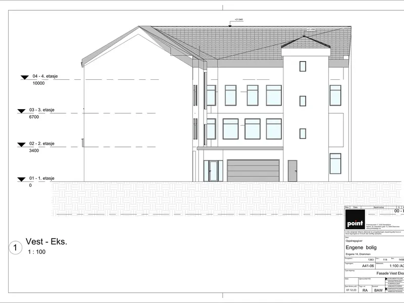 Fasade fra byggesøknad