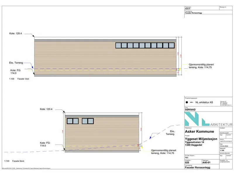 Fasade fra byggesøknad