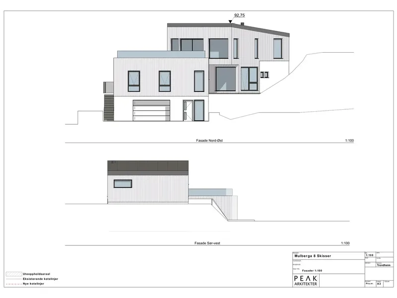 Fasade fra byggesøknad