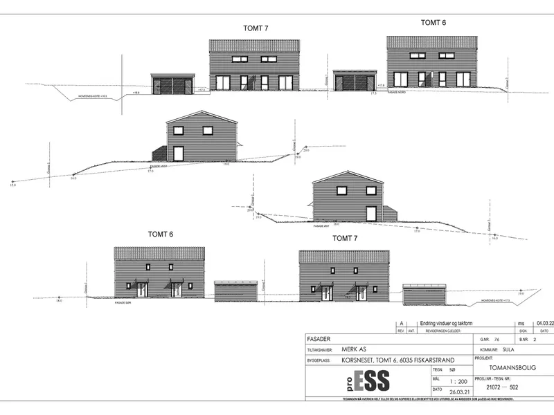 Fasade fra byggesøknad