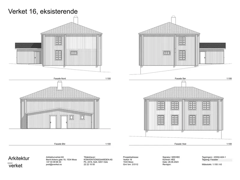 Fasade fra byggesøknad