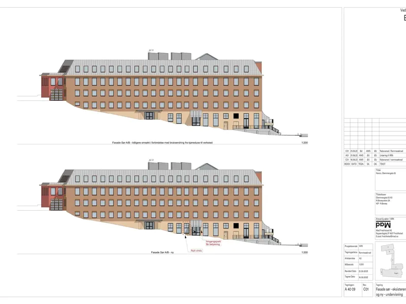 Fasade fra byggesøknad