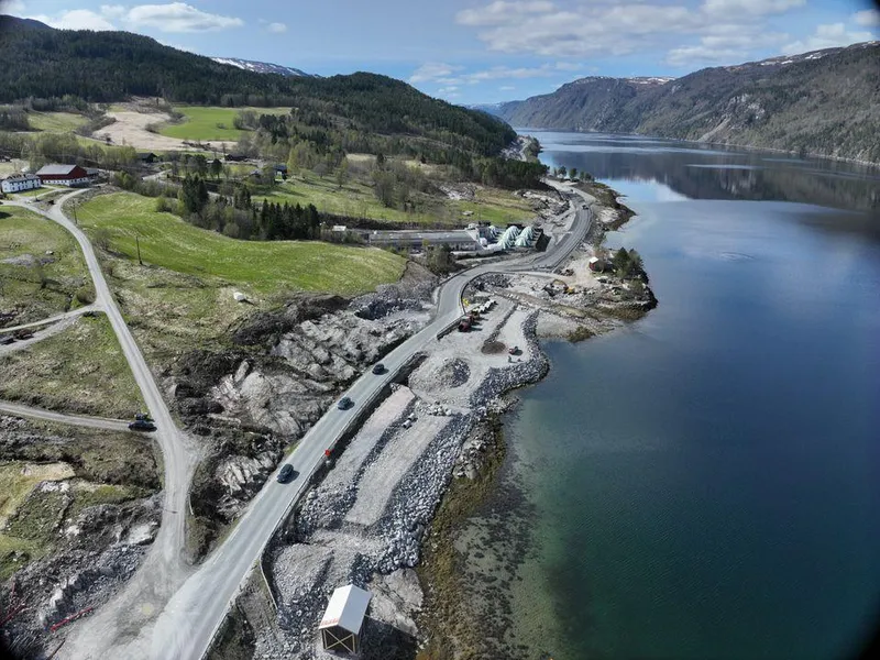 Ny E39 under byging ved Haukvika