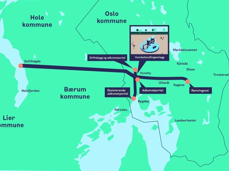 Prosjektet Ny vannforsyning Oslo vurderer samspill på fire entrepriser. Ill. Vann- og avløpsetaten