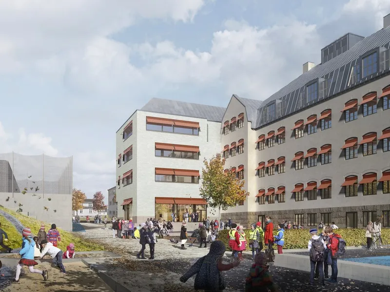 Skolegården på Os skole