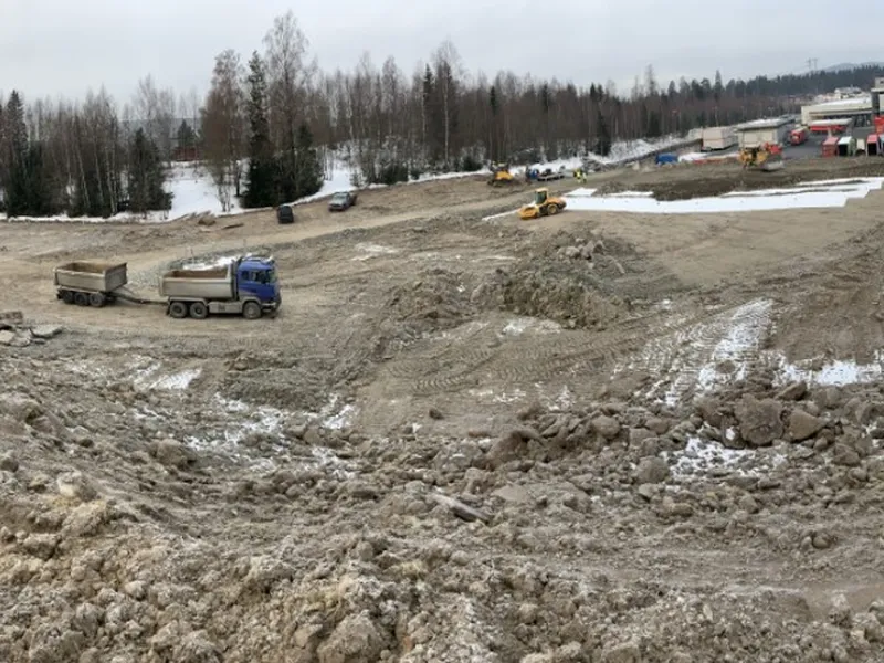 Arbeidene har allerede startet, og bildet er fra anleggsområdet. Foto: Consto Anlegg Øst